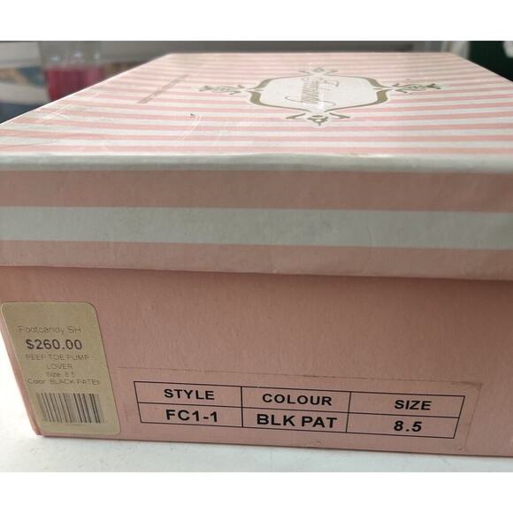 Foot candy Heels Black Patent Leather 4.5 Inch Heel Size 8.5 Retails $260 - Picture 7 of 8